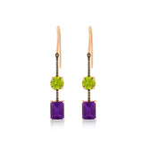 Peridot - Amethyst - Cognac Diamond Earrings