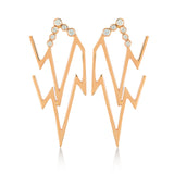 6 White Diamond Lightning Earrings