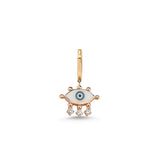 White Evil Eye Hoop Earring - Single