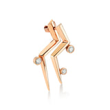 3 Diamond Double Sided Lightning Earring - Single