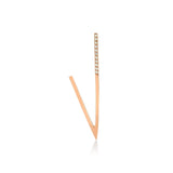 White Diamond V - Shaped Lightning Earring - Single
