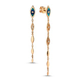 Evil Eye Seed Earring with Enamel & White Diamond Short - Single