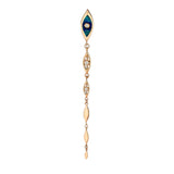Evil Eye Seed Earring with Enamel & White Diamond Long- Single