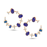 Galina Earrings - Blue Opal & White Diamond