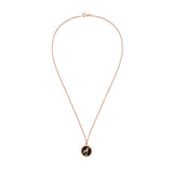Capricorn Necklace with Black Enamel & White Diamond