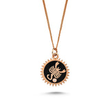 Scorpio Necklace Black Enamel & White Diamond