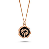 Pisces Necklace Black Enamel & White Diamond