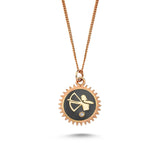 Sagittarius Necklace Black Enamel & White Diamond