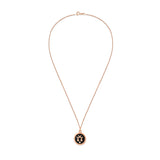 Libra Necklace with Black Enamel & White Diamond