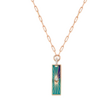 Apolline Necklace - Turquoise&Navy Blue Enamel