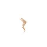 White Diamond Lightning Stud Earring - Single