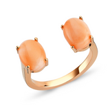 Open Ring with Two Coral
