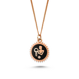 Aquarius Necklace with Black Enamel & White Diamond