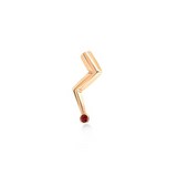 Lightning Stud Earring with Single Stone Ruby Large - Single