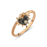 Heart Ring with Black Diamond