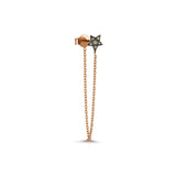 Star Chain Earring with White Diamond