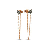 Star Chain Earring with White Diamond