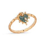 Heart Ring with Blue Diamond