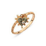 Heart Ring with Cognac Diamond