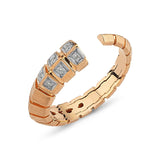 Dragon Tail Open Ring White Diamond