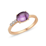 Amethyst Ring with White Diamond