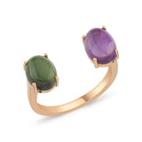 Tourmaline Purple & Green Open Ring
