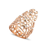 Waves Long Ring with White Diamond