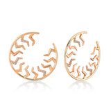White Diamond Lightning Hoop Earrings