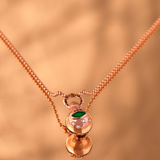 Evil Eye Ball Necklace with Emerald & White Diamond
